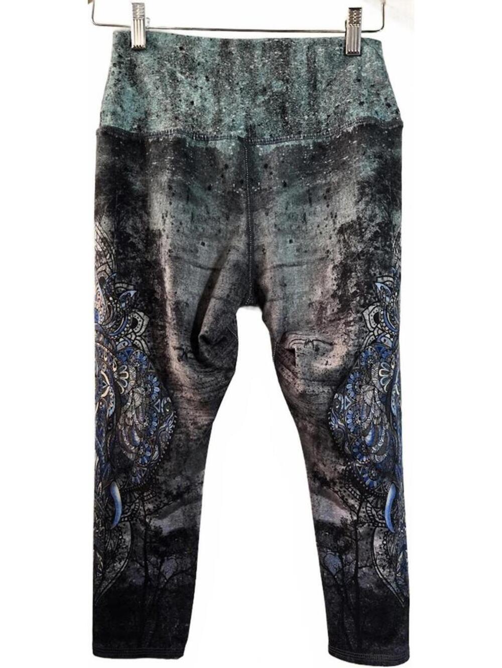 Evolution And Creation Patterned Leggings with Elephant Design Size XS